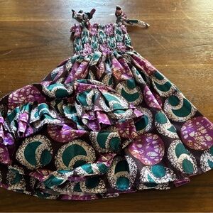 canvas sparkly dress with bloomers made in South Africa 12-18m